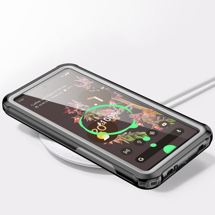 For Google Pixel 6 Life Waterproof Dustproof Shockproof Transparent Acrylic Protective Phone Case(Black)