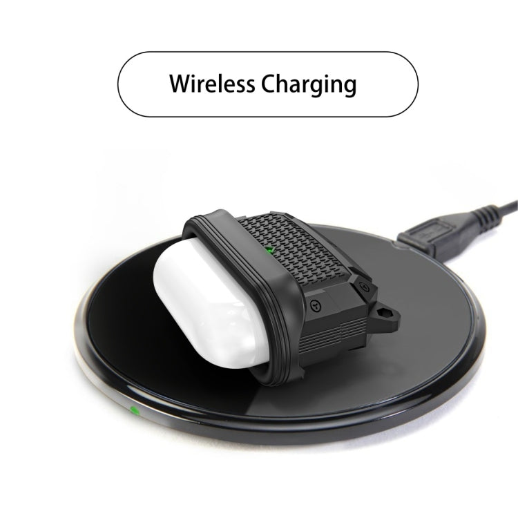 For AirPods Pro Shield Armor Waterproof Wireless Earphone Protective Case with Carabiner