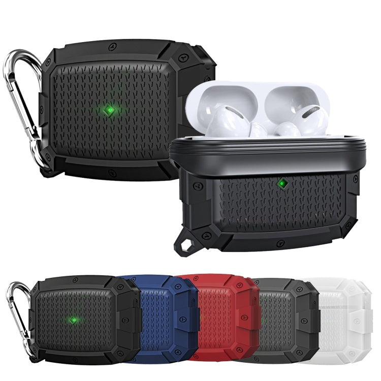 For AirPods Pro Shield Armor Waterproof Wireless Earphone Protective Case with Carabiner