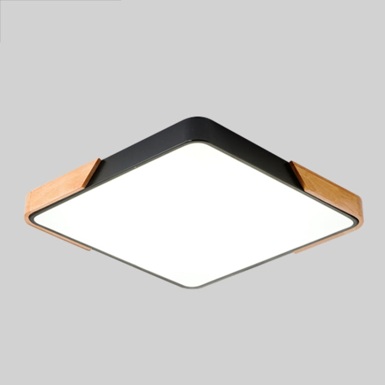 Wood Macaron LED Square Ceiling Lamp, 3-Colors Light, Size:60cm