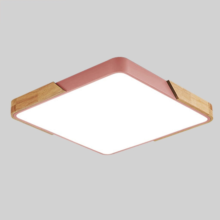 Wood Macaron LED Square Ceiling Lamp, 3-Colors Light, Size:60cm