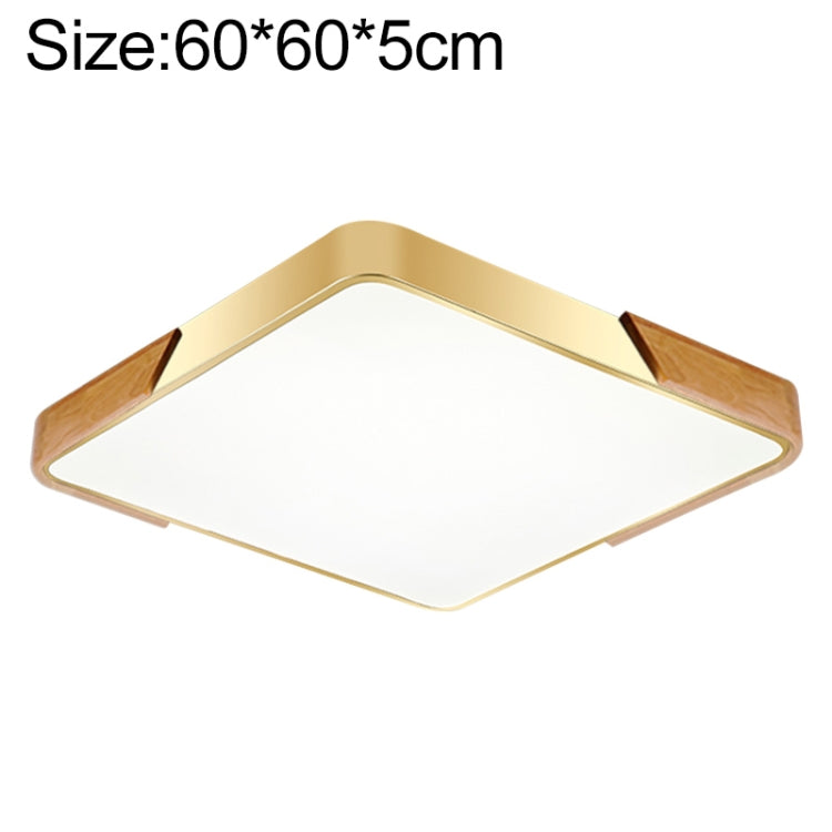 Wood Macaron LED Square Ceiling Lamp, 3-Colors Light, Size:60cm