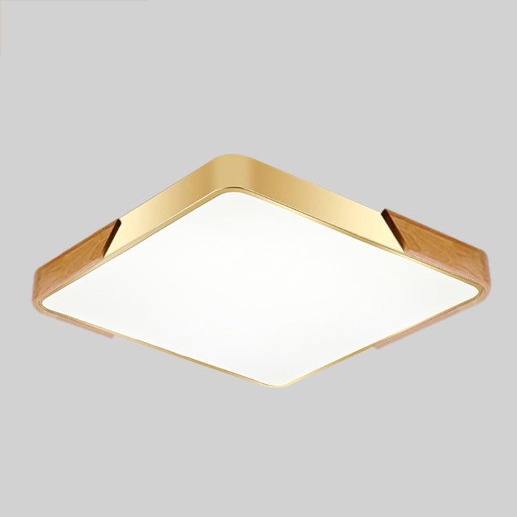 Wood Macaron LED Square Ceiling Lamp, 3-Colors Light, Size:60cm