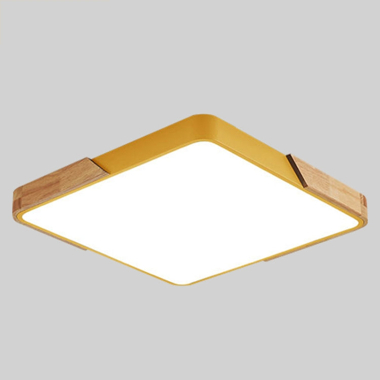 Wood Macaron LED Square Ceiling Lamp, 3-Colors Light, Size:60cm