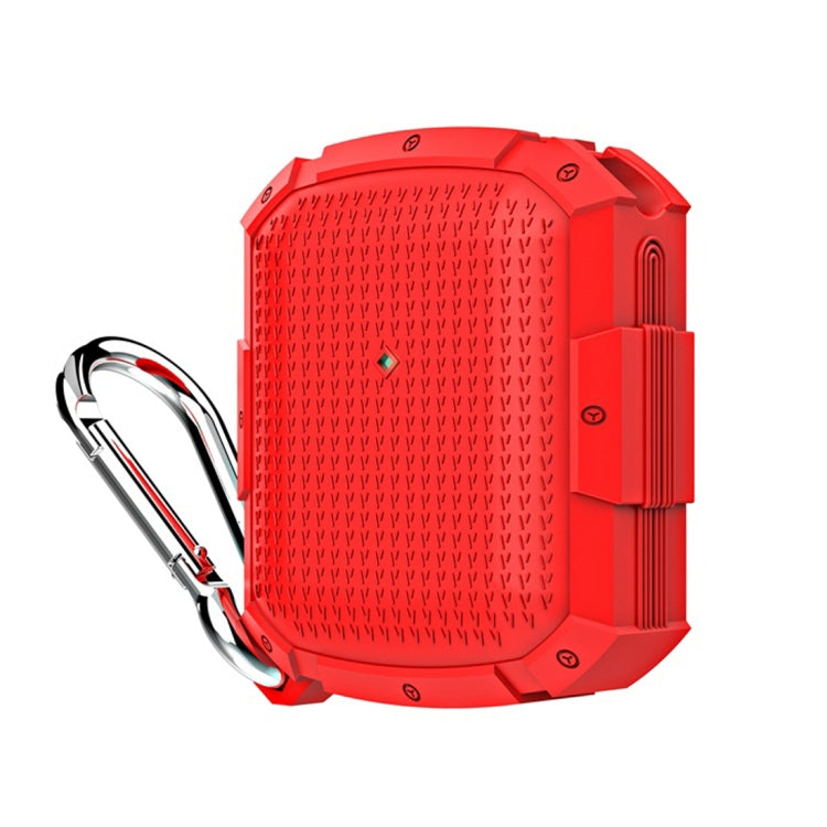 For AirPods 1 / 2 Shield Armor Waterproof Wireless Earphone Protective Case with Carabiner