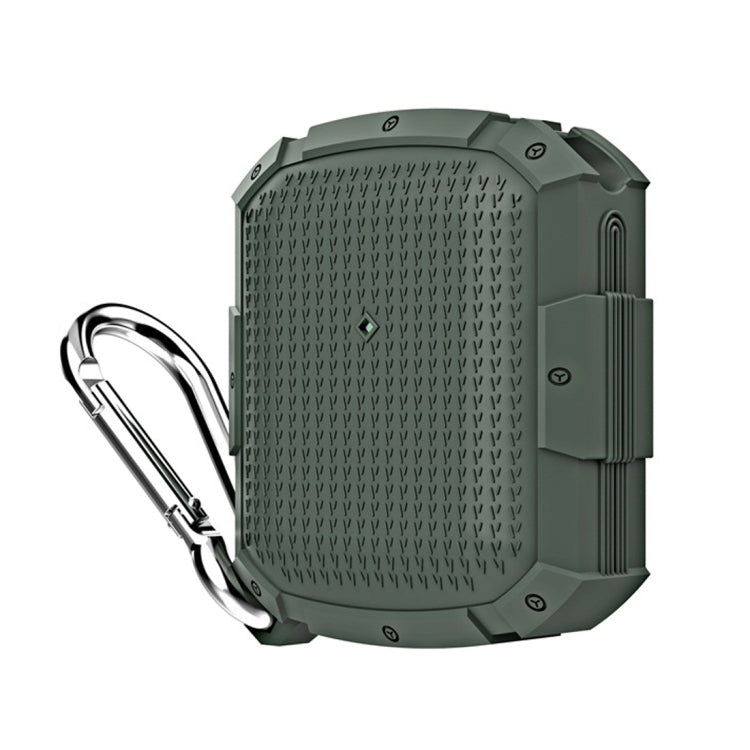 For AirPods 1 / 2 Shield Armor Waterproof Wireless Earphone Protective Case with Carabiner
