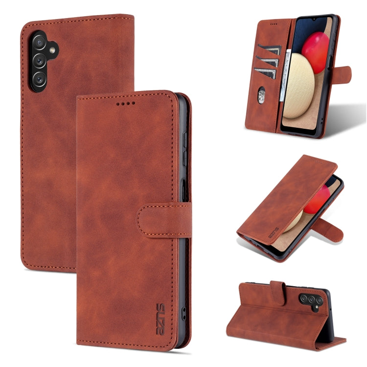 For Samsung Galaxy A13 5G AZNS Skin Feel Calf Texture Horizontal Flip Leather Phone Case