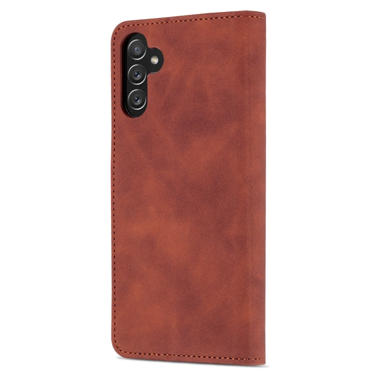 For Samsung Galaxy A13 5G AZNS Skin Feel Calf Texture Horizontal Flip Leather Phone Case