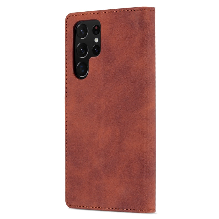 For Samsung Galaxy S22 Ultra 5G AZNS Skin Feel Calf Texture Horizontal Flip Leather Phone Case