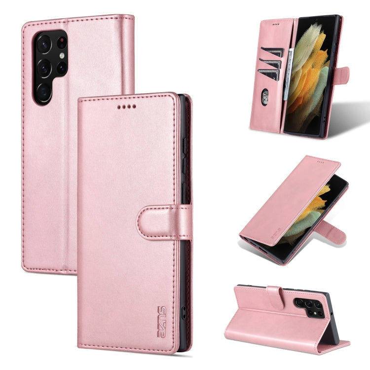 For Samsung Galaxy S22 Ultra 5G AZNS Skin Feel Calf Texture Horizontal Flip Leather Phone Case