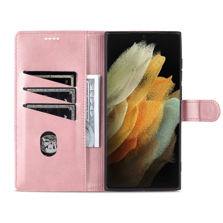 For Samsung Galaxy S22 Ultra 5G AZNS Skin Feel Calf Texture Horizontal Flip Leather Phone Case