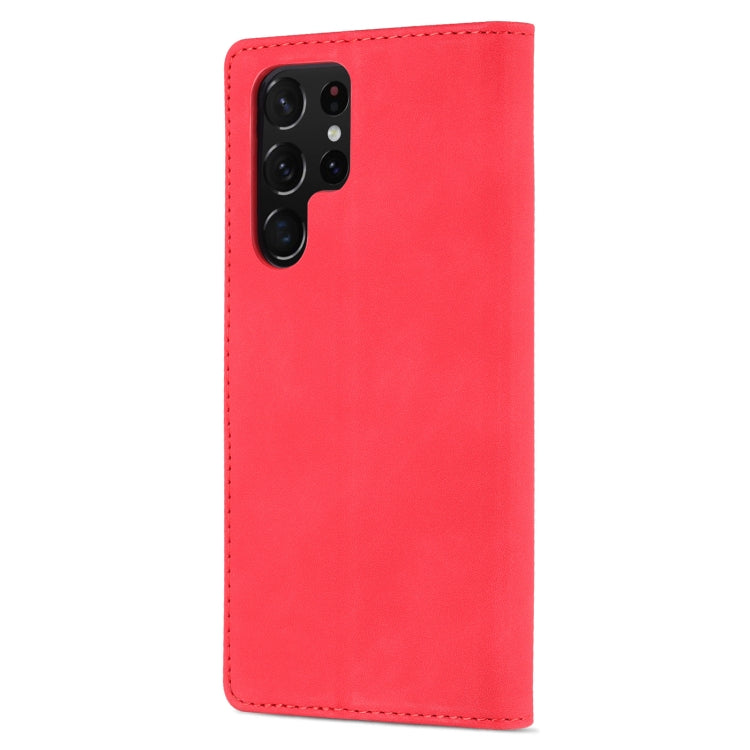 For Samsung Galaxy S22 Ultra 5G AZNS Skin Feel Calf Texture Horizontal Flip Leather Phone Case