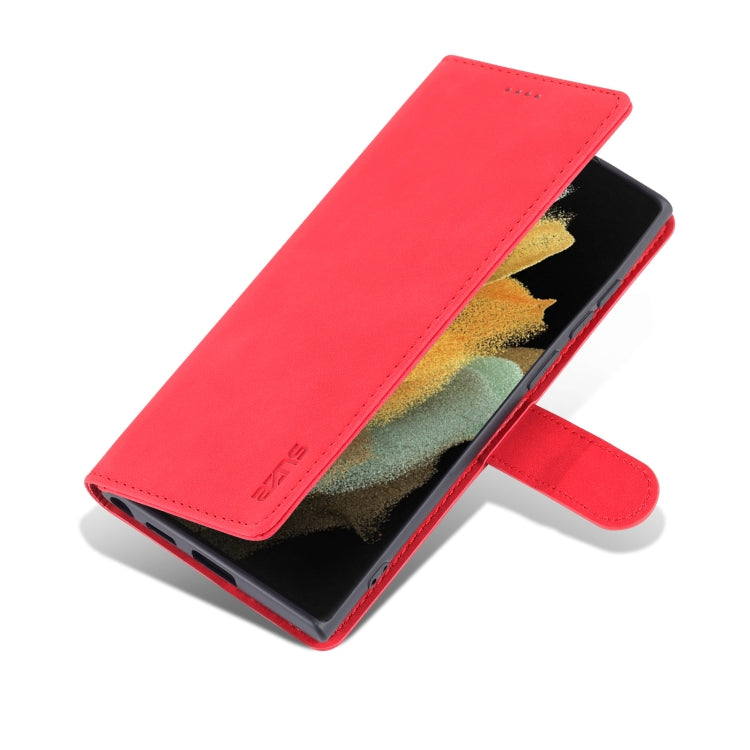 For Samsung Galaxy S22 Ultra 5G AZNS Skin Feel Calf Texture Horizontal Flip Leather Phone Case