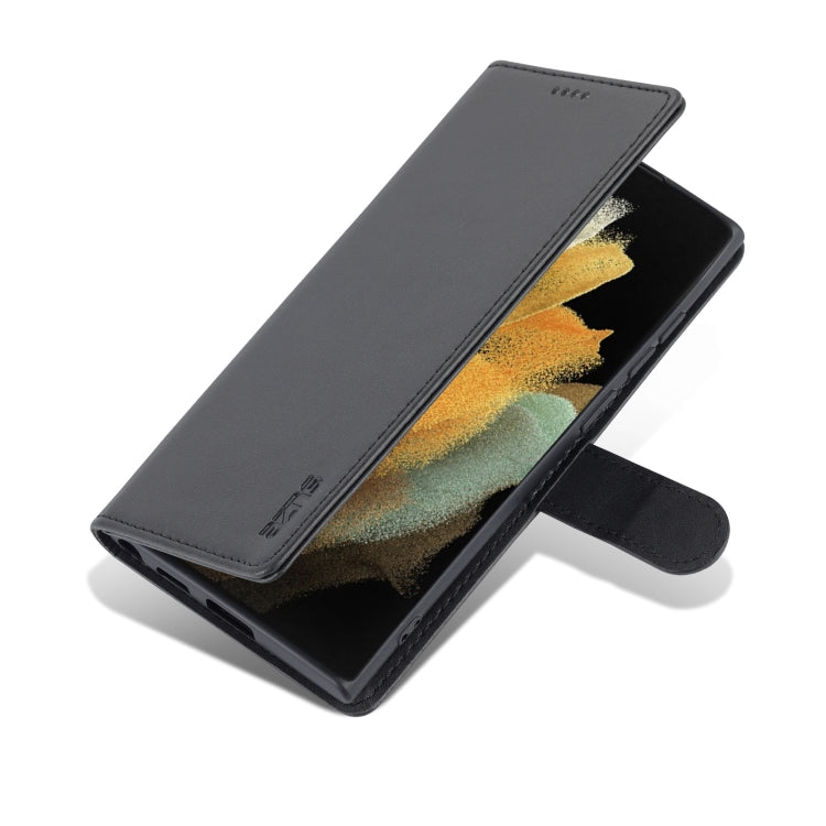 For Samsung Galaxy S22 Ultra 5G AZNS Skin Feel Calf Texture Horizontal Flip Leather Phone Case
