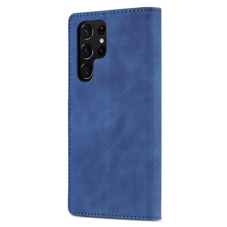 For Samsung Galaxy S22 Ultra 5G AZNS Skin Feel Calf Texture Horizontal Flip Leather Phone Case