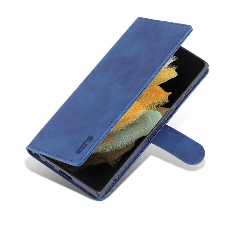 For Samsung Galaxy S22 Ultra 5G AZNS Skin Feel Calf Texture Horizontal Flip Leather Phone Case