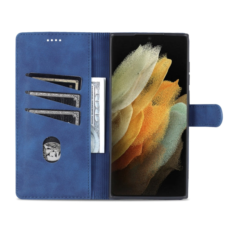 For Samsung Galaxy S22 Ultra 5G AZNS Skin Feel Calf Texture Horizontal Flip Leather Phone Case