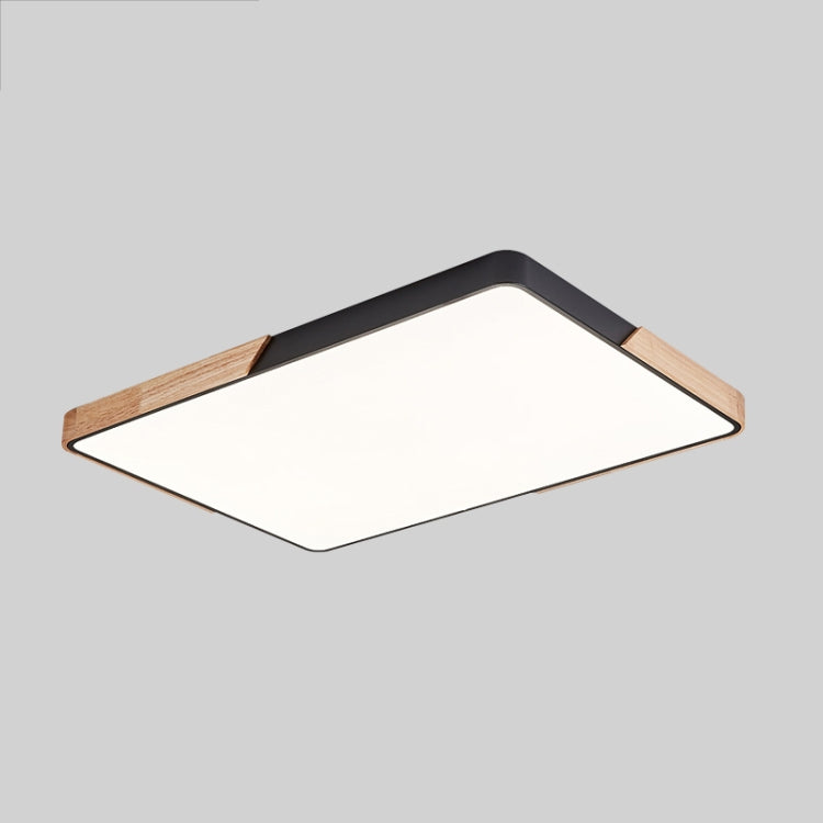 Wood Macaron LED Rectangle Ceiling Lamp, Stepless Dimming, Size:88x62cm