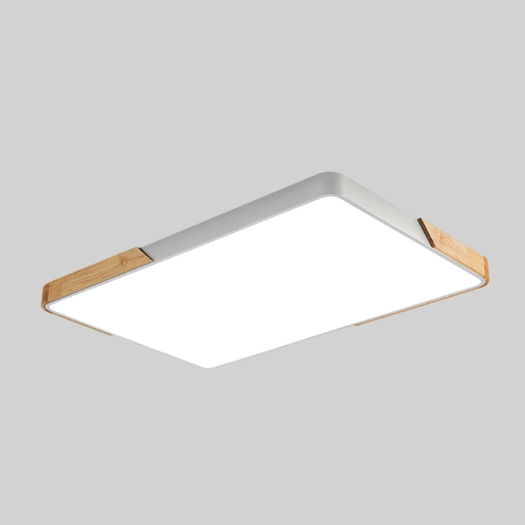 Wood Macaron LED Rectangle Ceiling Lamp, Stepless Dimming, Size:88x62cm