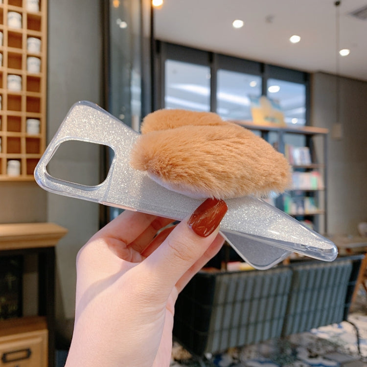 For iPhone 11 Pro Big Love Glitter Powder TPU Case