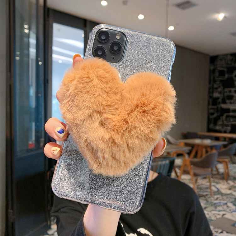 For iPhone 11 Pro Max Big Love Glitter Powder TPU Case