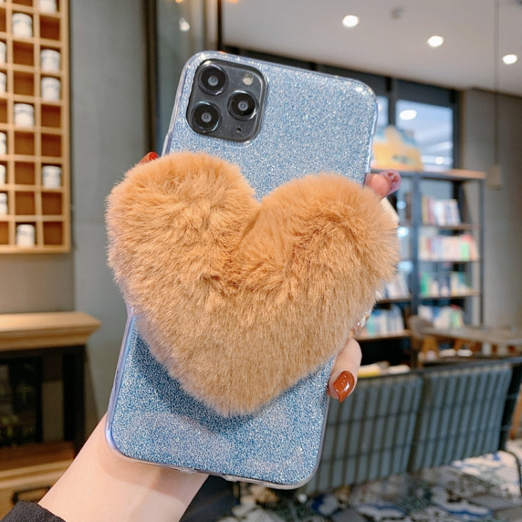For iPhone 11 Big Love Glitter Powder TPU Case