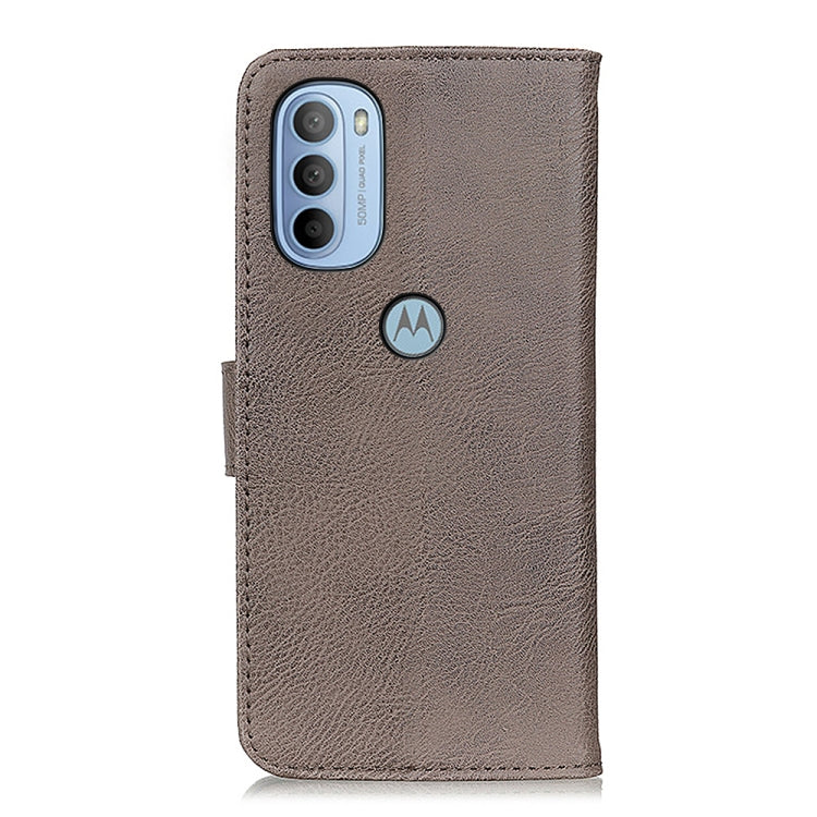 For Motorola Moto G31 5G / G41 5G KHAZNEH Cowhide Texture Horizontal Flip Leather Phone Case