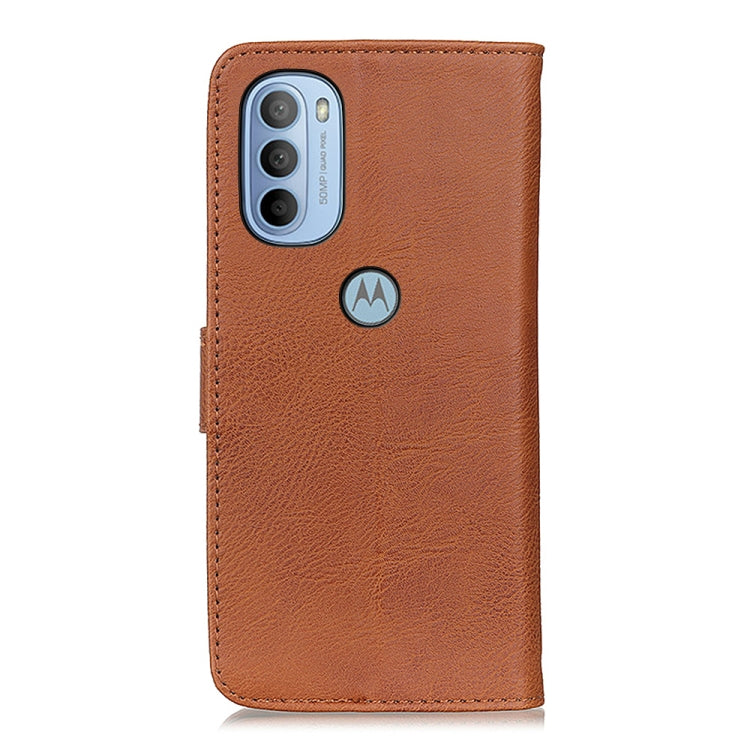For Motorola Moto G31 5G / G41 5G KHAZNEH Cowhide Texture Horizontal Flip Leather Phone Case