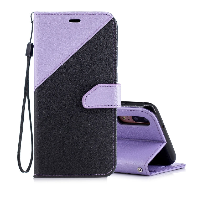 For Huawei P20 Matching Color Frosted Texture Horizontal Flip PU Leather Case with Holder & Card Slots & Lanyard