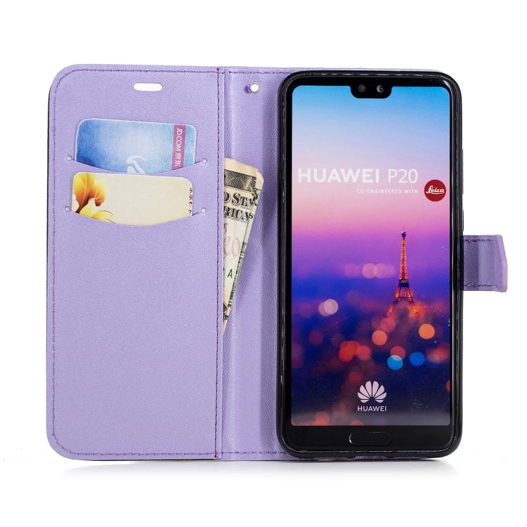 For Huawei P20 Matching Color Frosted Texture Horizontal Flip PU Leather Case with Holder & Card Slots & Lanyard
