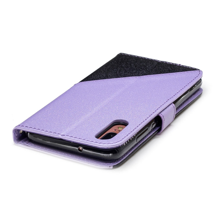 For Huawei P20 Matching Color Frosted Texture Horizontal Flip PU Leather Case with Holder & Card Slots & Lanyard