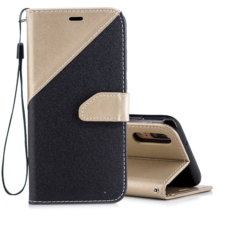 For Huawei P20 Matching Color Frosted Texture Horizontal Flip PU Leather Case with Holder & Card Slots & Lanyard