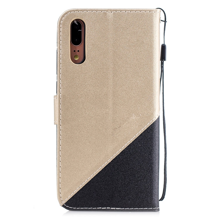 For Huawei P20 Matching Color Frosted Texture Horizontal Flip PU Leather Case with Holder & Card Slots & Lanyard