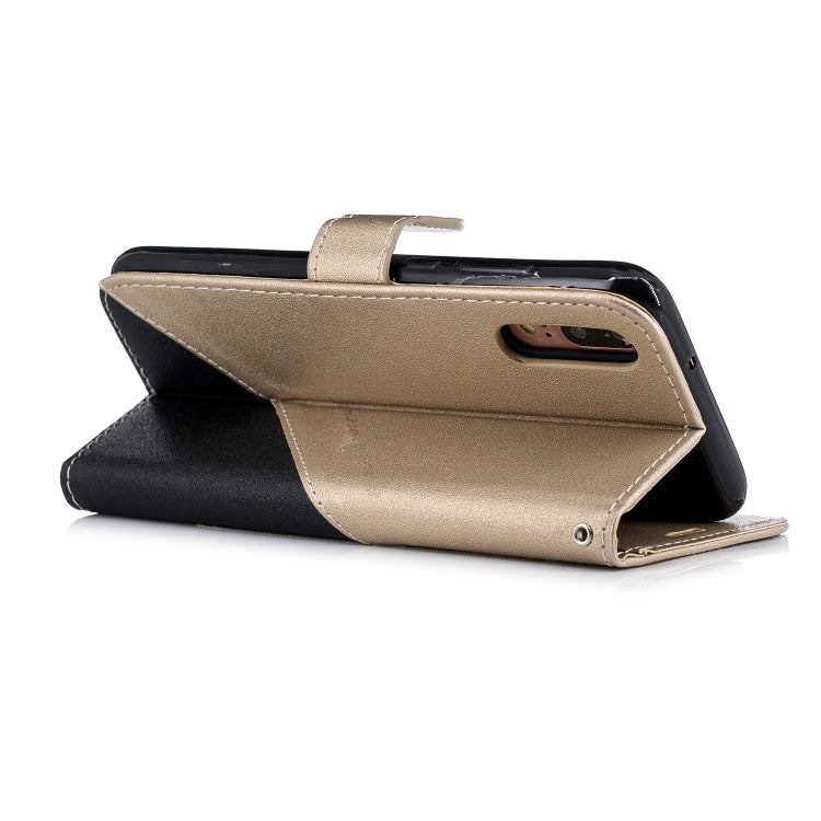 For Huawei P20 Matching Color Frosted Texture Horizontal Flip PU Leather Case with Holder & Card Slots & Lanyard