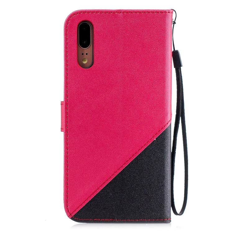 For Huawei P20 Matching Color Frosted Texture Horizontal Flip PU Leather Case with Holder & Card Slots & Lanyard