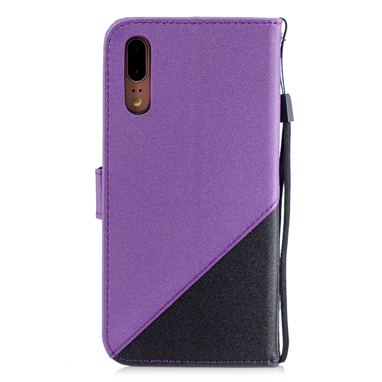 For Huawei P20 Matching Color Frosted Texture Horizontal Flip PU Leather Case with Holder & Card Slots & Lanyard
