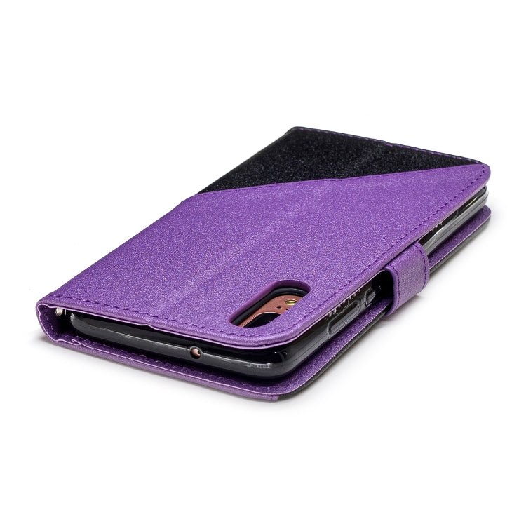For Huawei P20 Matching Color Frosted Texture Horizontal Flip PU Leather Case with Holder & Card Slots & Lanyard