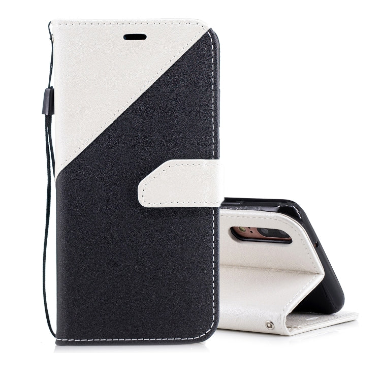 For Huawei P20 Matching Color Frosted Texture Horizontal Flip PU Leather Case with Holder & Card Slots & Lanyard