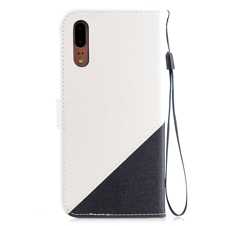 For Huawei P20 Matching Color Frosted Texture Horizontal Flip PU Leather Case with Holder & Card Slots & Lanyard