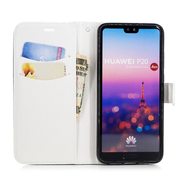 For Huawei P20 Matching Color Frosted Texture Horizontal Flip PU Leather Case with Holder & Card Slots & Lanyard