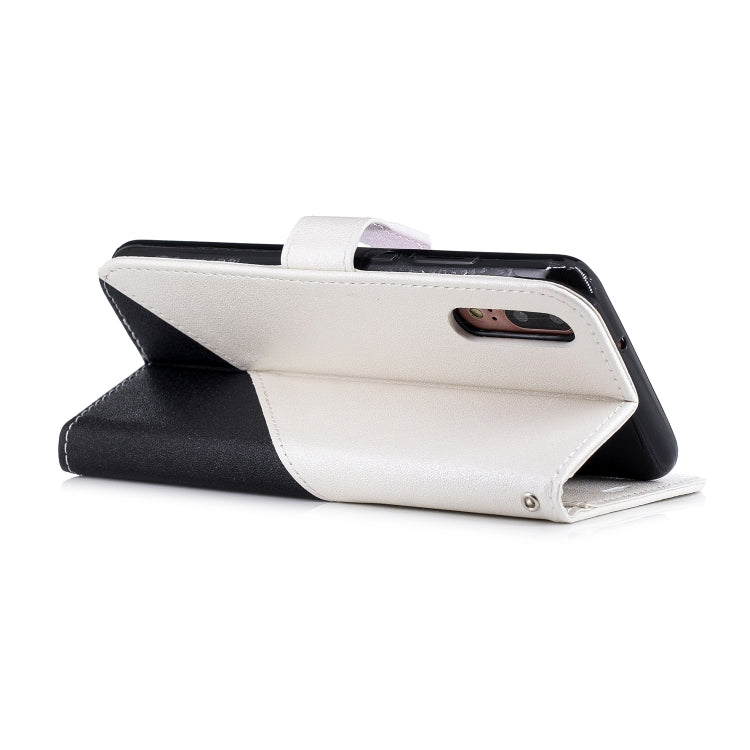 For Huawei P20 Matching Color Frosted Texture Horizontal Flip PU Leather Case with Holder & Card Slots & Lanyard