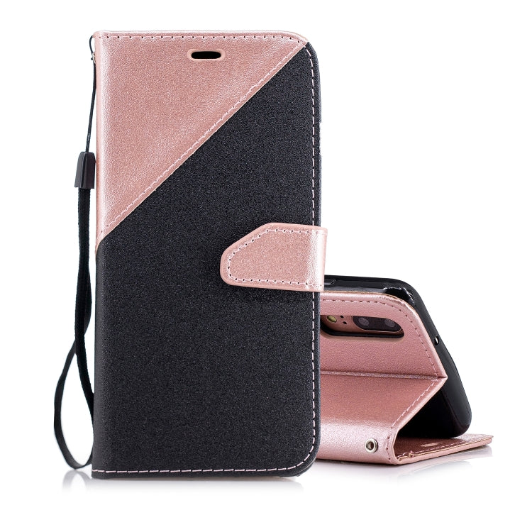 For Huawei P20 Matching Color Frosted Texture Horizontal Flip PU Leather Case with Holder & Card Slots & Lanyard