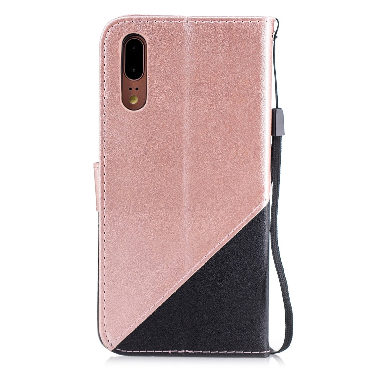 For Huawei P20 Matching Color Frosted Texture Horizontal Flip PU Leather Case with Holder & Card Slots & Lanyard