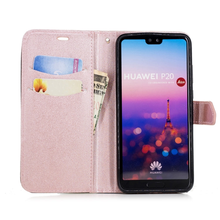 For Huawei P20 Matching Color Frosted Texture Horizontal Flip PU Leather Case with Holder & Card Slots & Lanyard