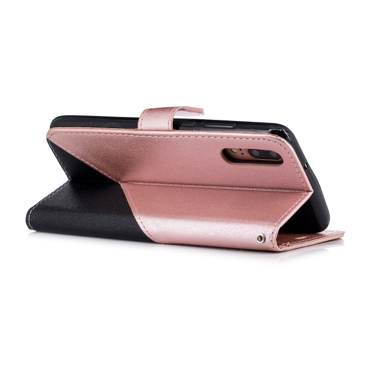 For Huawei P20 Matching Color Frosted Texture Horizontal Flip PU Leather Case with Holder & Card Slots & Lanyard