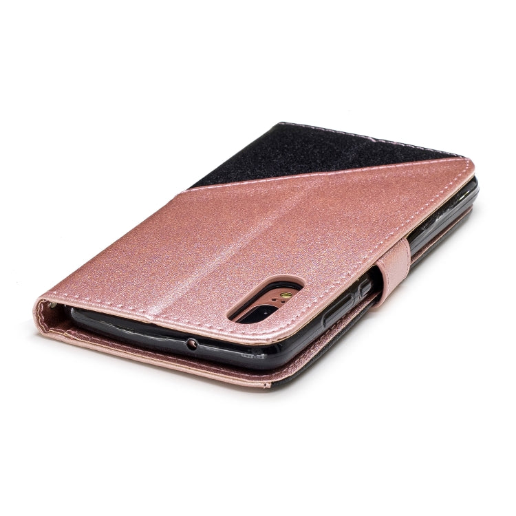 For Huawei P20 Matching Color Frosted Texture Horizontal Flip PU Leather Case with Holder & Card Slots & Lanyard