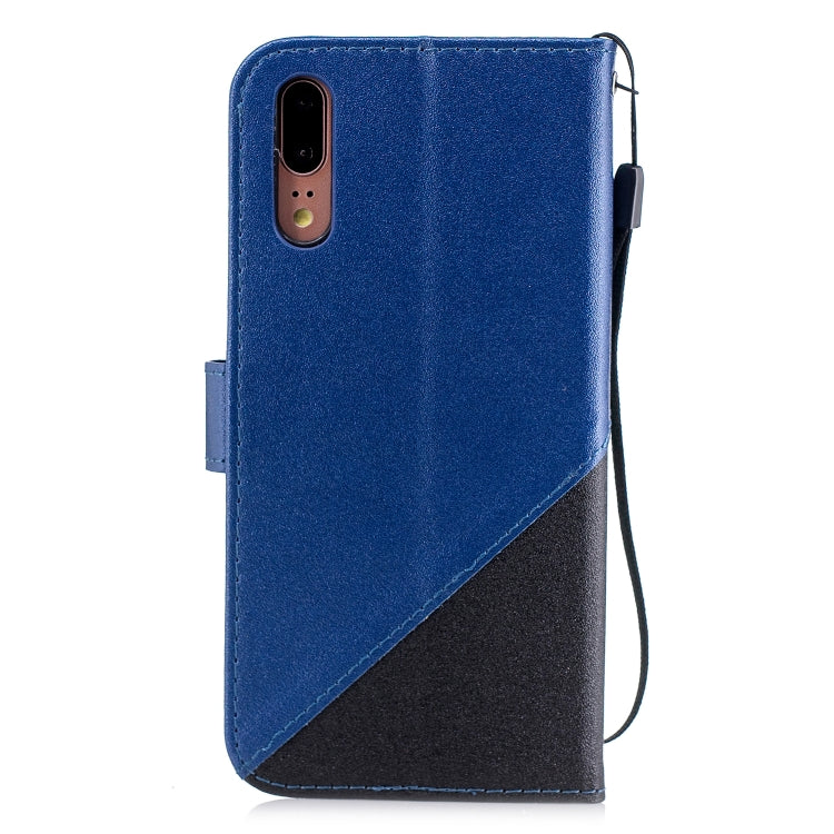 For Huawei P20 Matching Color Frosted Texture Horizontal Flip PU Leather Case with Holder & Card Slots & Lanyard
