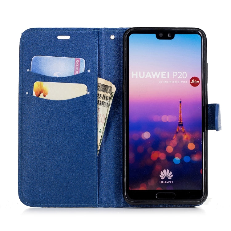 For Huawei P20 Matching Color Frosted Texture Horizontal Flip PU Leather Case with Holder & Card Slots & Lanyard