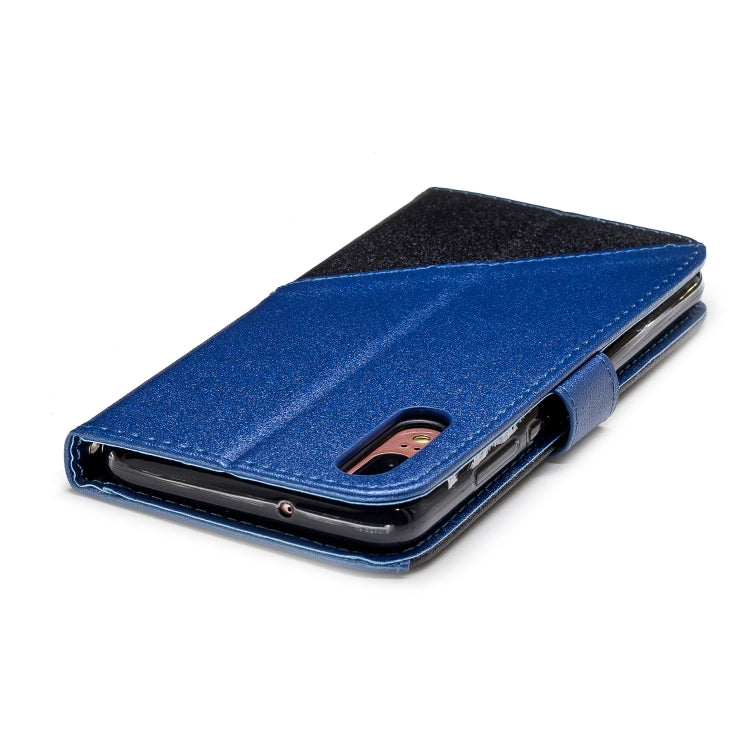 For Huawei P20 Matching Color Frosted Texture Horizontal Flip PU Leather Case with Holder & Card Slots & Lanyard