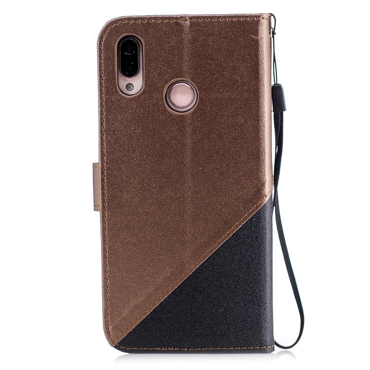 For Huawei P20 Lite Matching Color Frosted Texture Horizontal Flip PU Leather Case with Holder & Card Slots & Lanyard
